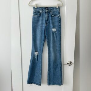 BDG Stretch High Rise Flare, Lightly Distressed, Size 26